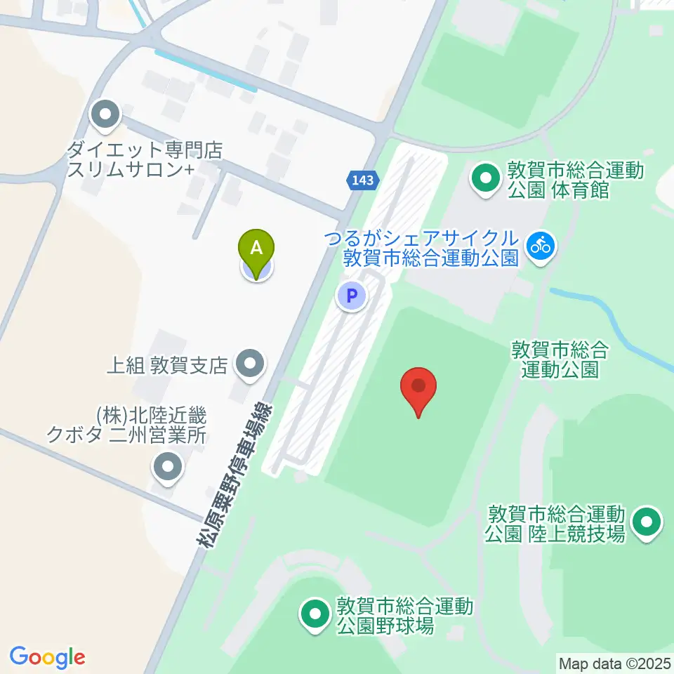 敦賀市総合運動公園多目的広場周辺の駐車場・コインパーキング一覧地図