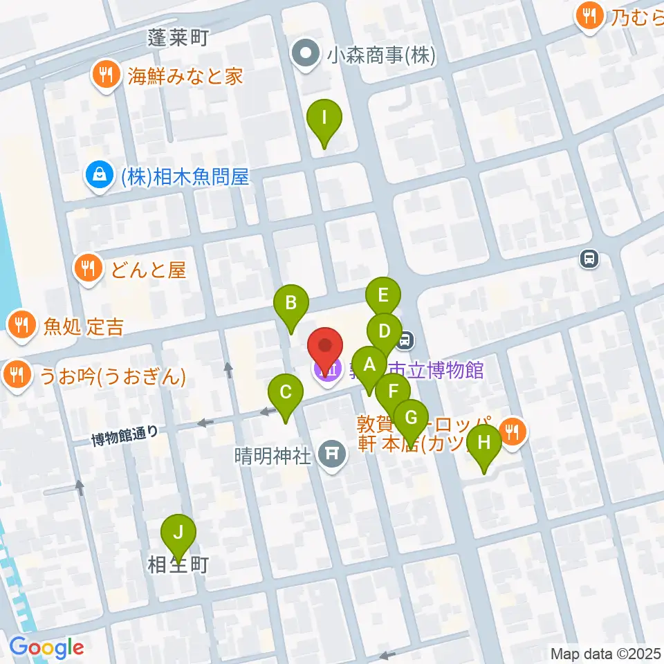 敦賀市立博物館周辺の駐車場・コインパーキング一覧地図