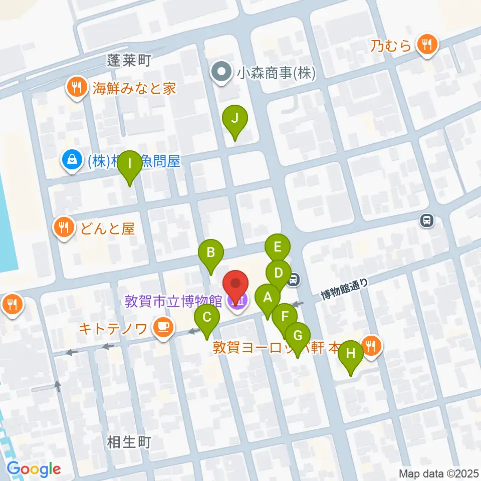敦賀市立博物館周辺の駐車場・コインパーキング一覧地図