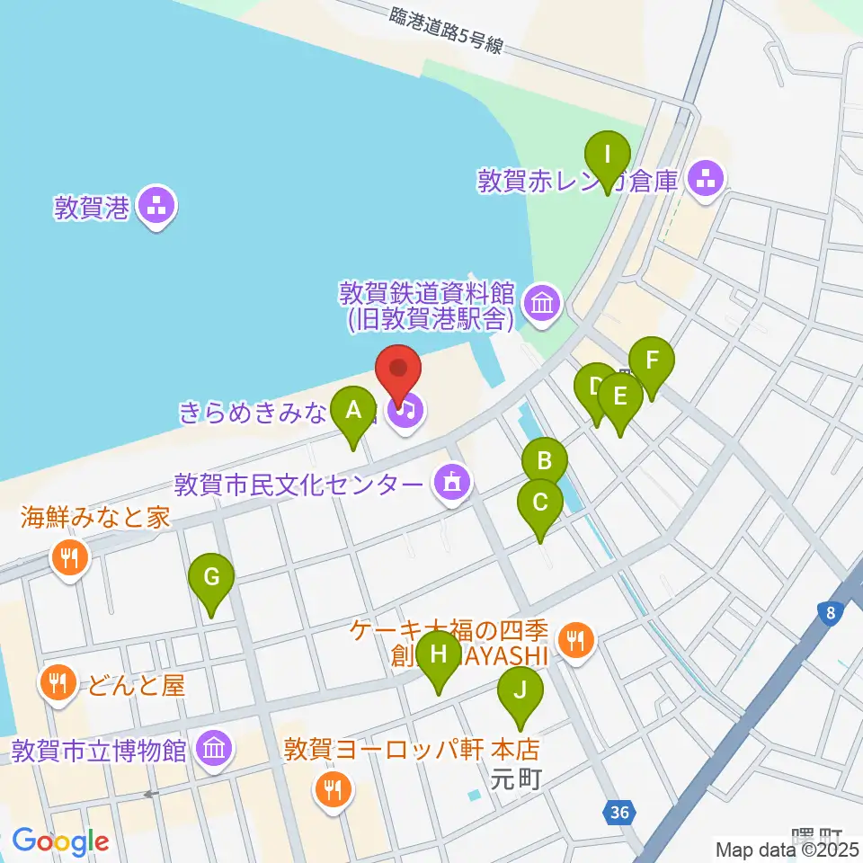 きらめきみなと館周辺の駐車場・コインパーキング一覧地図