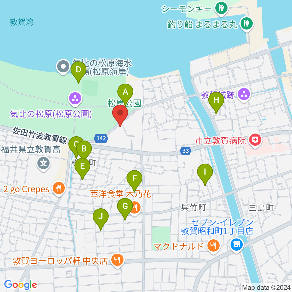 敦賀市営野球場周辺の駐車場・コインパーキング一覧地図