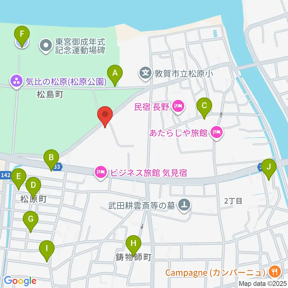 敦賀市営野球場周辺の駐車場・コインパーキング一覧地図