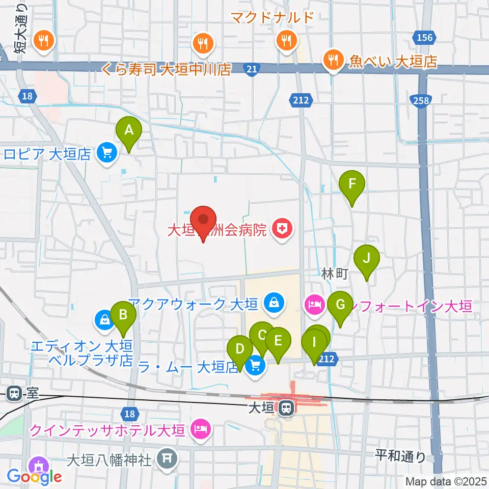 大垣市北公園野球場周辺の駐車場・コインパーキング一覧地図