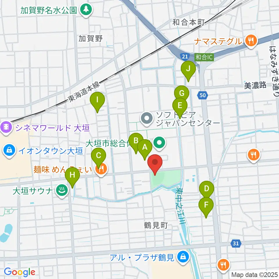 三城公園ソフトボール場周辺の駐車場・コインパーキング一覧地図