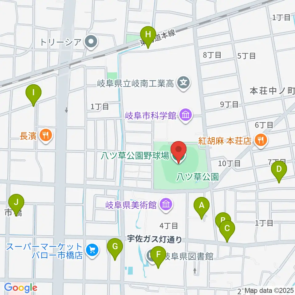 八ツ草公園野球場周辺の駐車場・コインパーキング一覧地図