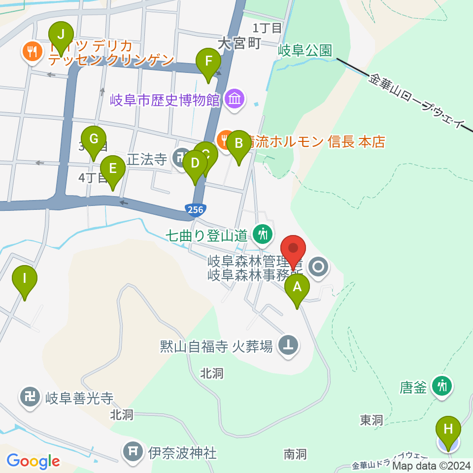 岐阜県歴史資料館周辺の駐車場・コインパーキング一覧地図