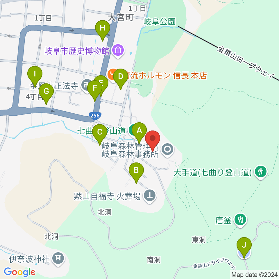 岐阜県歴史資料館周辺の駐車場・コインパーキング一覧地図