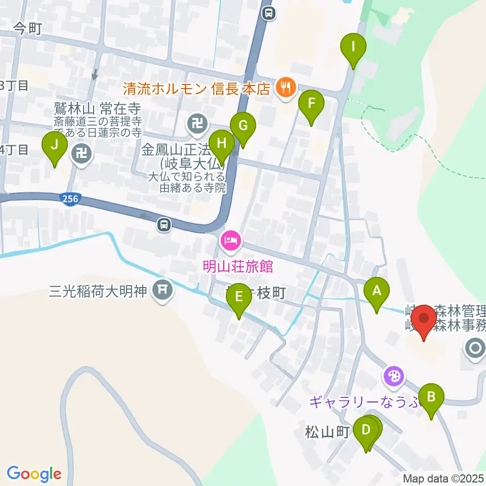 岐阜県歴史資料館周辺の駐車場・コインパーキング一覧地図