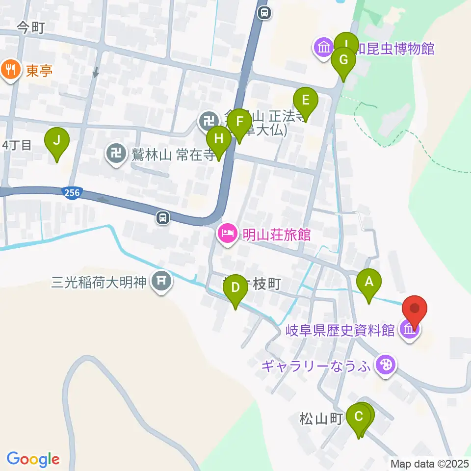 岐阜県歴史資料館周辺の駐車場・コインパーキング一覧地図