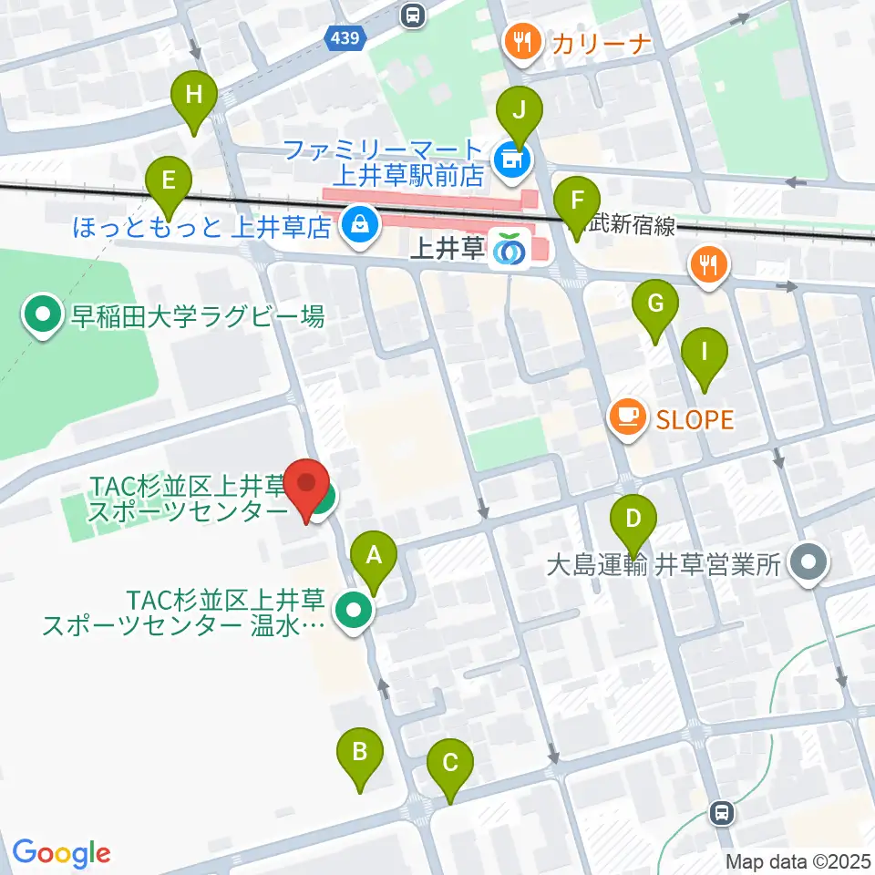 TAC杉並区上井草スポーツセンター周辺の駐車場・コインパーキング一覧地図