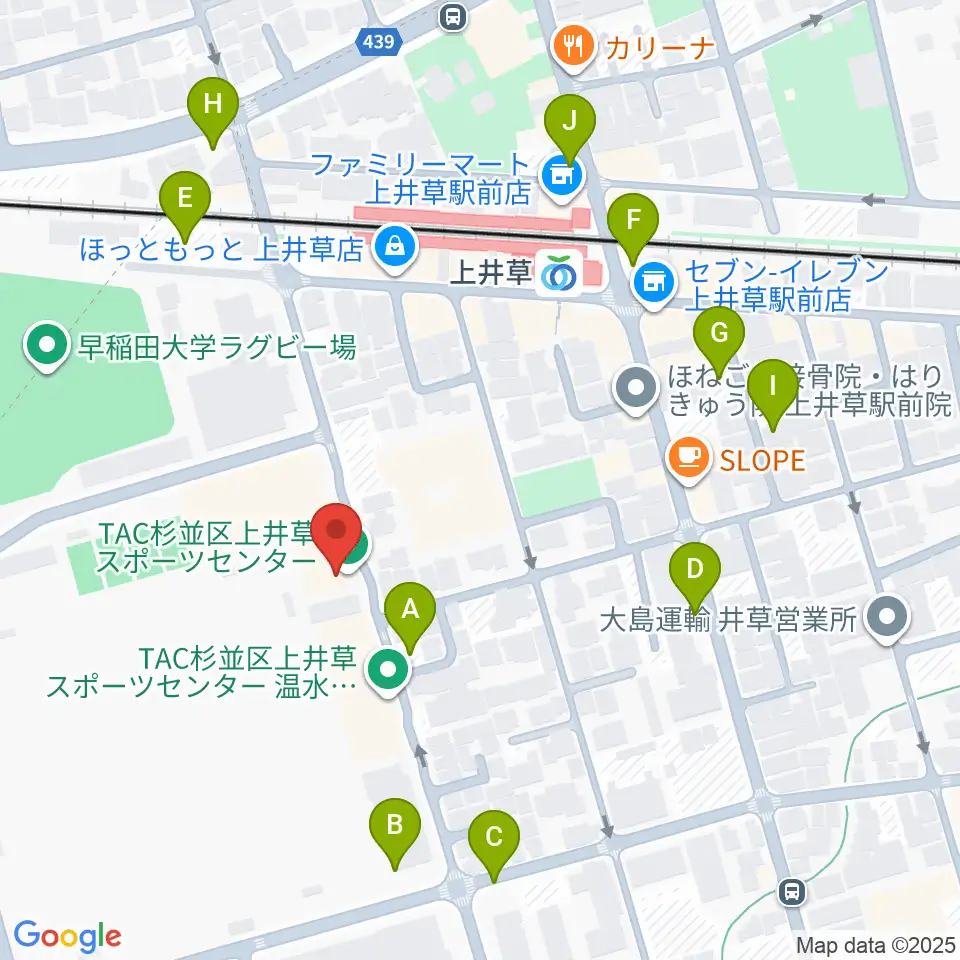 TAC杉並区上井草スポーツセンター周辺の駐車場・コインパーキング一覧地図