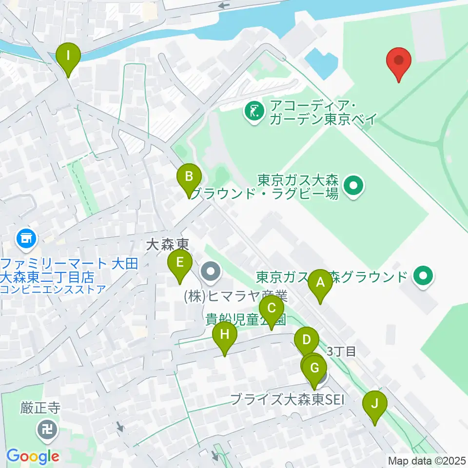 大森ふるさとの浜辺公園 多目的スポーツ場周辺の駐車場・コインパーキング一覧地図