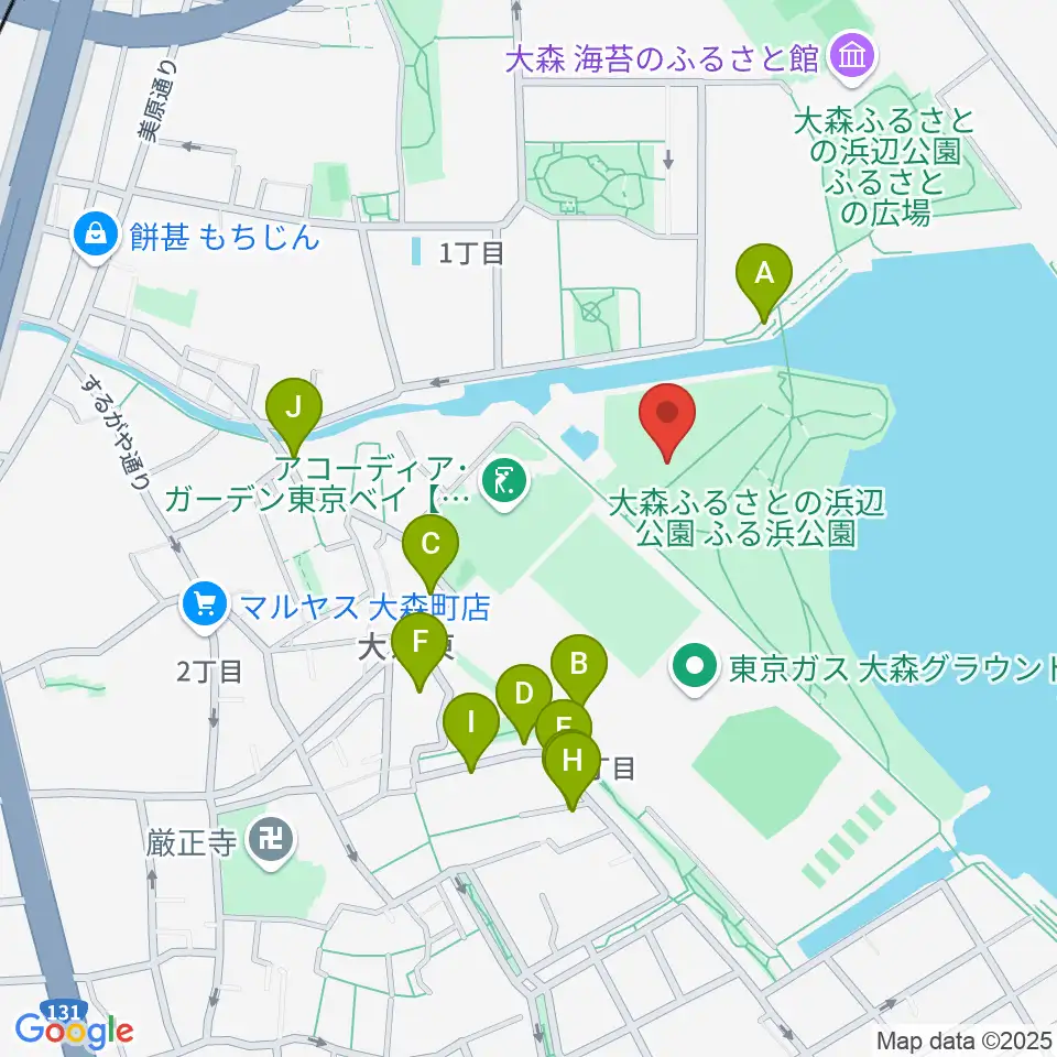 大森ふるさとの浜辺公園 多目的スポーツ場周辺の駐車場・コインパーキング一覧地図