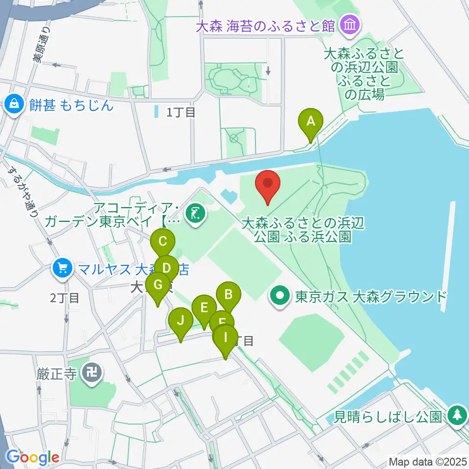 大森ふるさとの浜辺公園 多目的スポーツ場周辺の駐車場・コインパーキング一覧地図