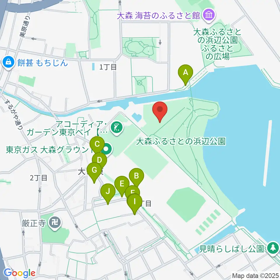 大森ふるさとの浜辺公園 多目的スポーツ場周辺の駐車場・コインパーキング一覧地図