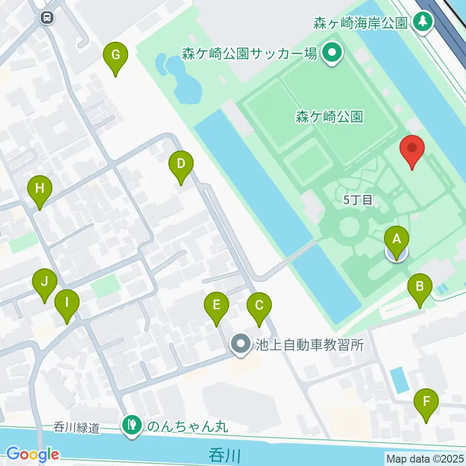 森ケ崎公園フットサル場周辺の駐車場・コインパーキング一覧地図