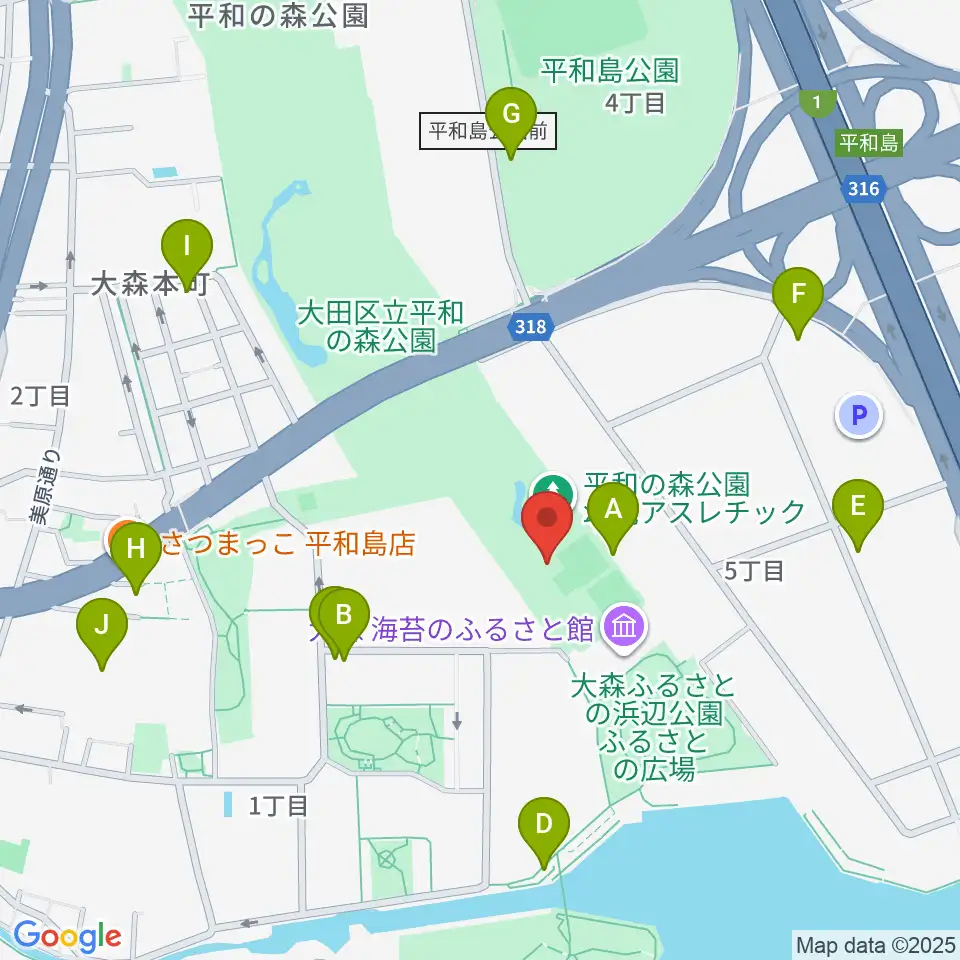 平和の森公園相撲場周辺の駐車場・コインパーキング一覧地図