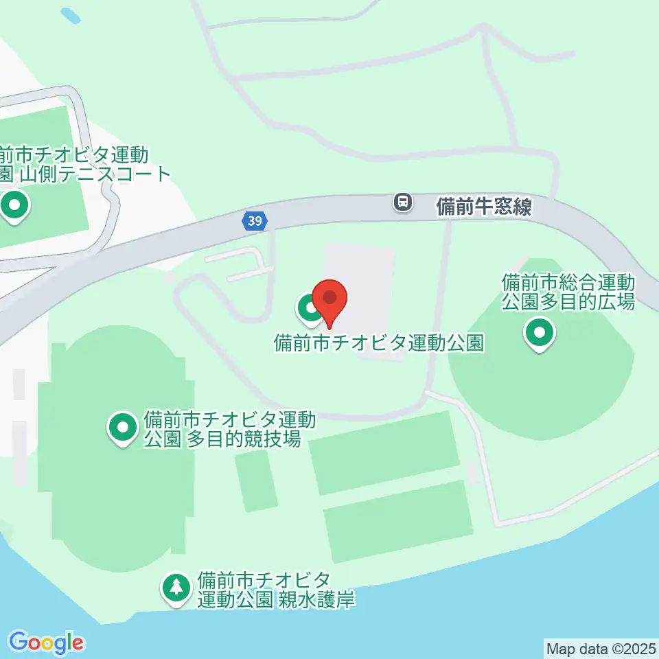 備前市チオビタ運動公園体育館周辺の駐車場・コインパーキング一覧地図