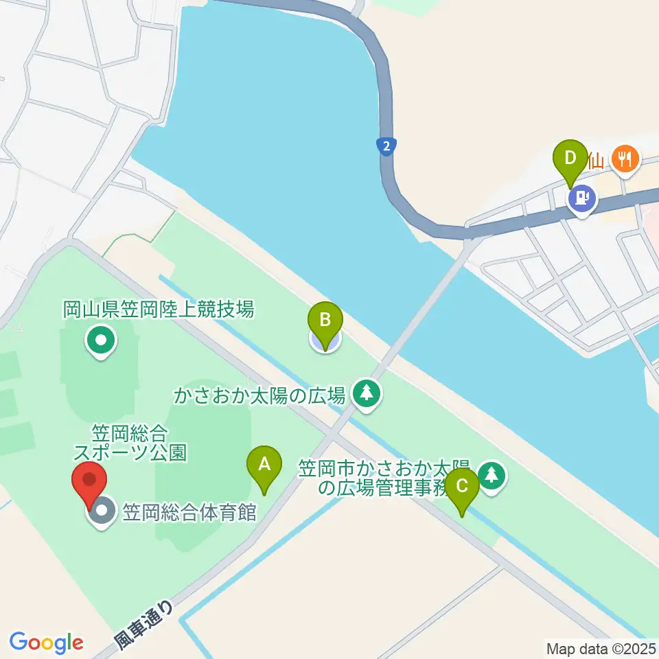 笠岡総合体育館周辺の駐車場・コインパーキング一覧地図
