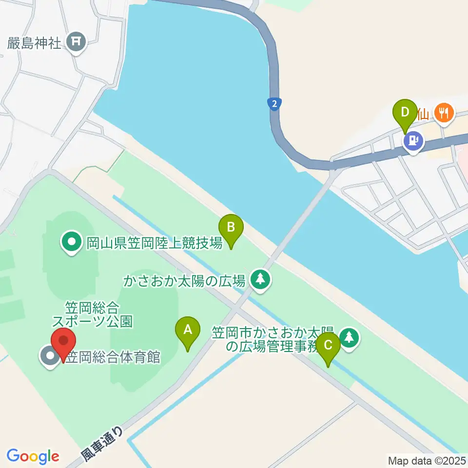 笠岡総合体育館周辺の駐車場・コインパーキング一覧地図