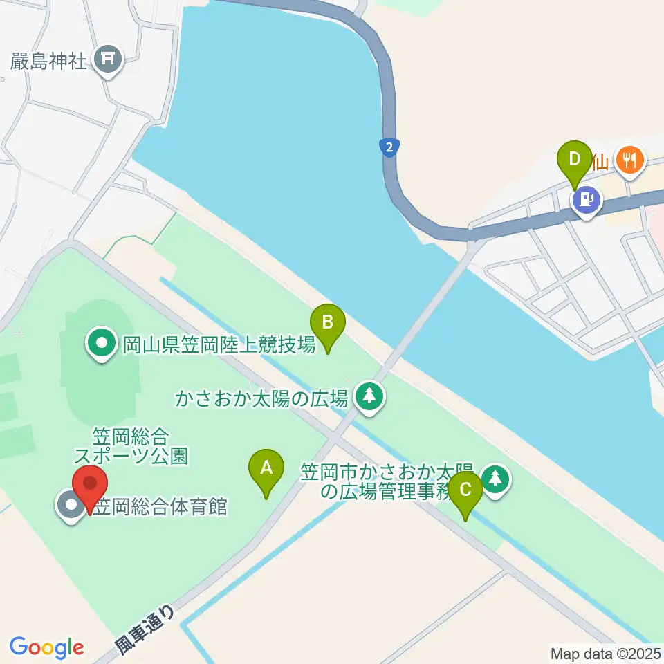 笠岡総合体育館周辺の駐車場・コインパーキング一覧地図