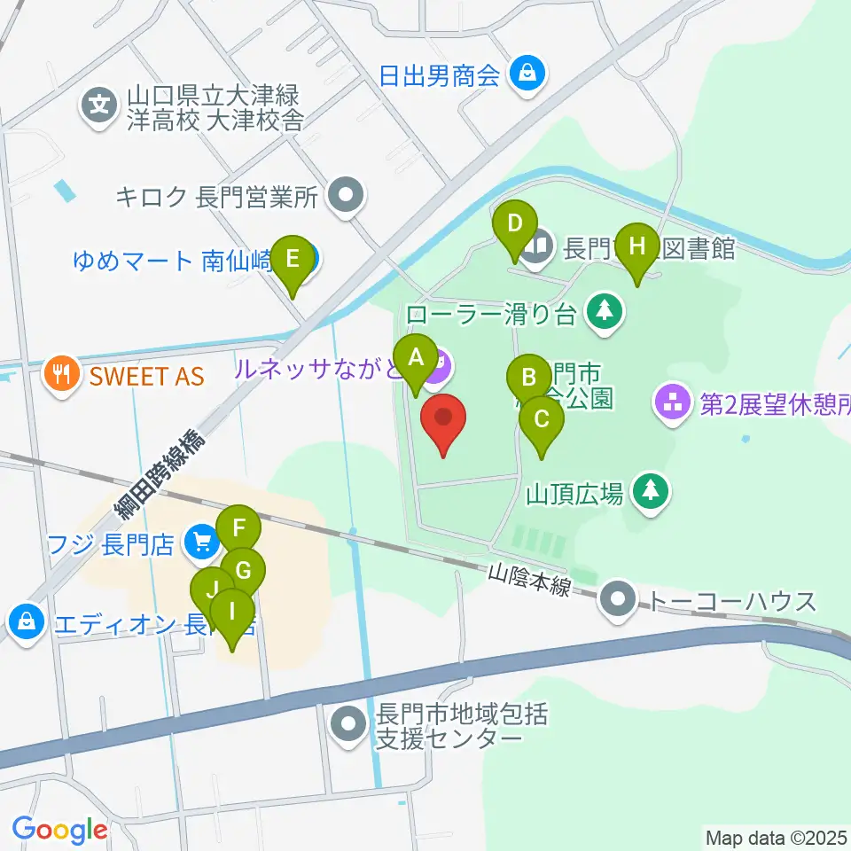 ながと総合体育館周辺の駐車場・コインパーキング一覧地図