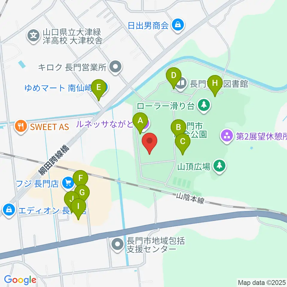 ながと総合体育館周辺の駐車場・コインパーキング一覧地図