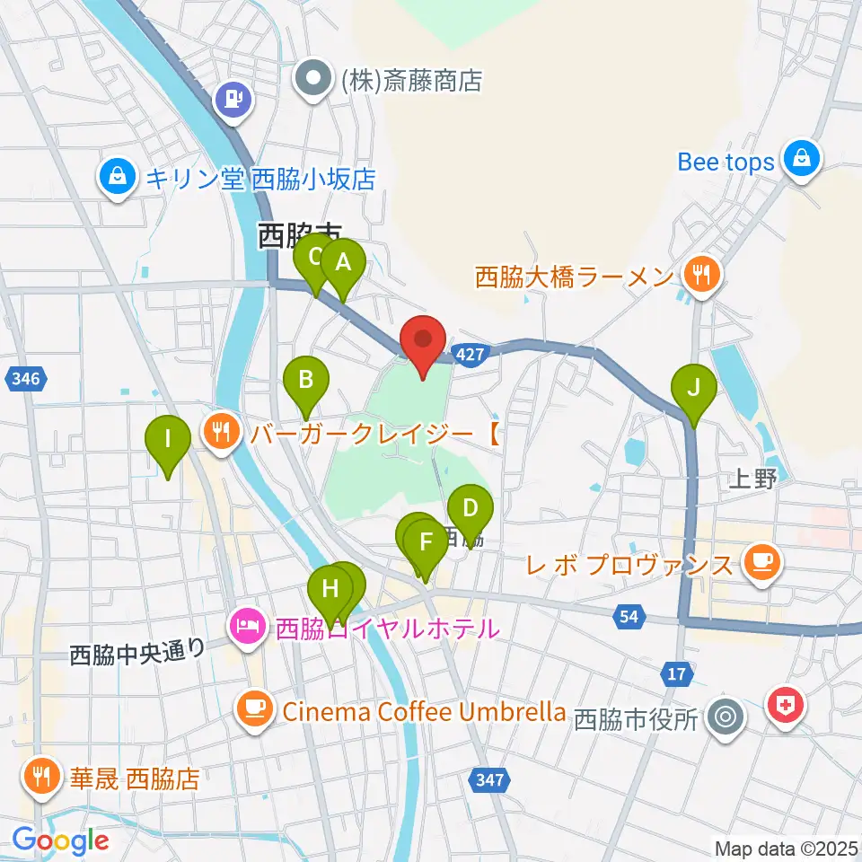 西脇市総合市民センター周辺の駐車場・コインパーキング一覧地図
