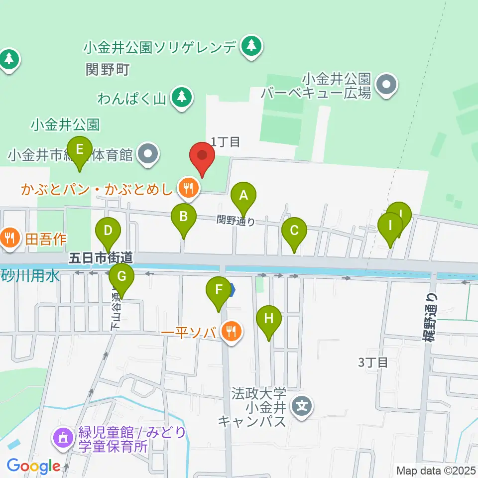 小金井公園弓道場周辺の駐車場・コインパーキング一覧地図