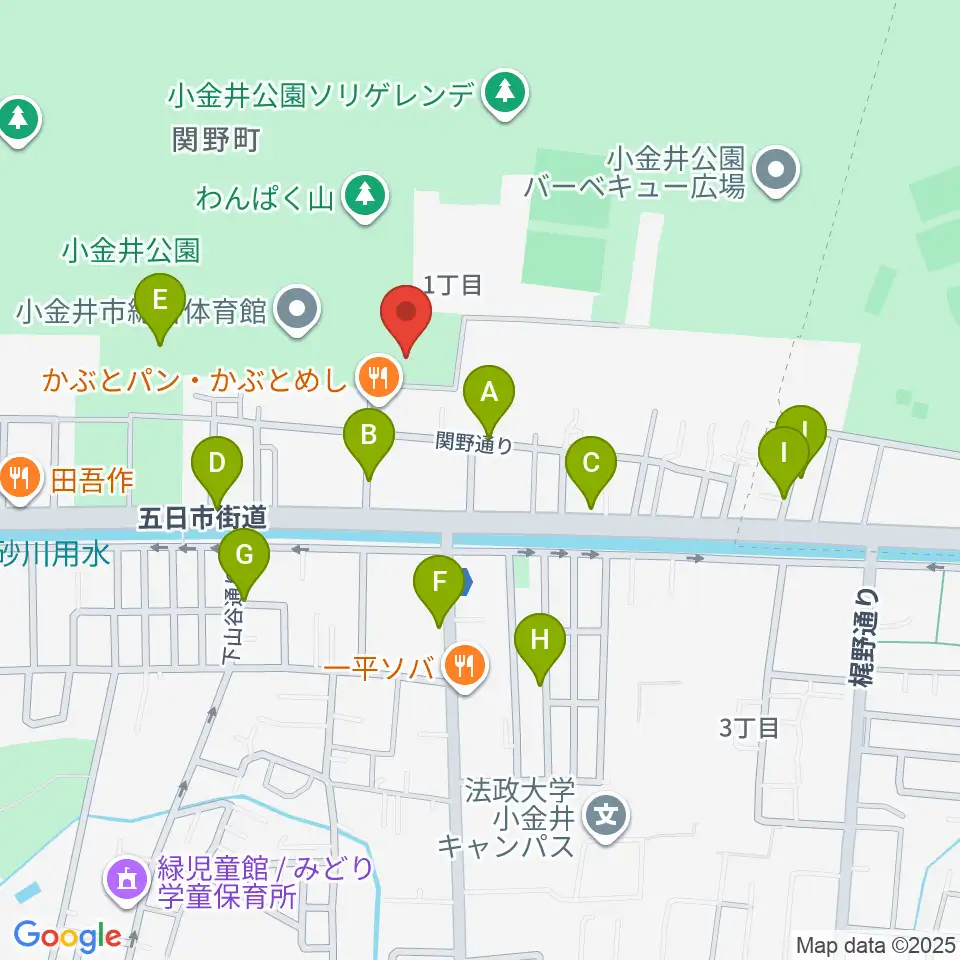 小金井公園弓道場周辺の駐車場・コインパーキング一覧地図