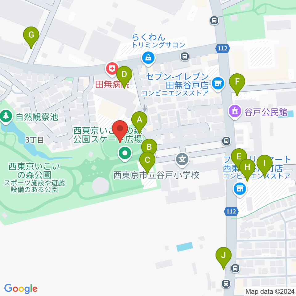 西東京いこいの森公園ボール広場周辺の駐車場・コインパーキング一覧地図