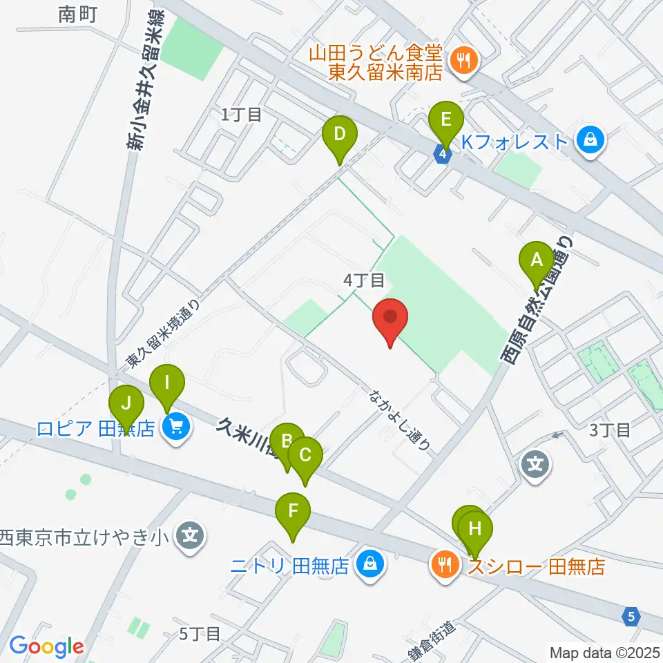 西東京市郷土資料室周辺の駐車場・コインパーキング一覧地図
