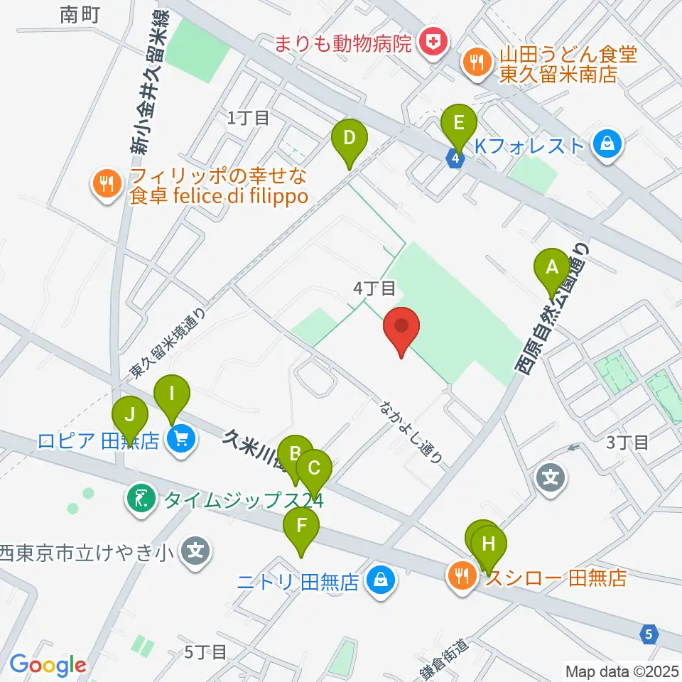 西東京市郷土資料室周辺の駐車場・コインパーキング一覧地図