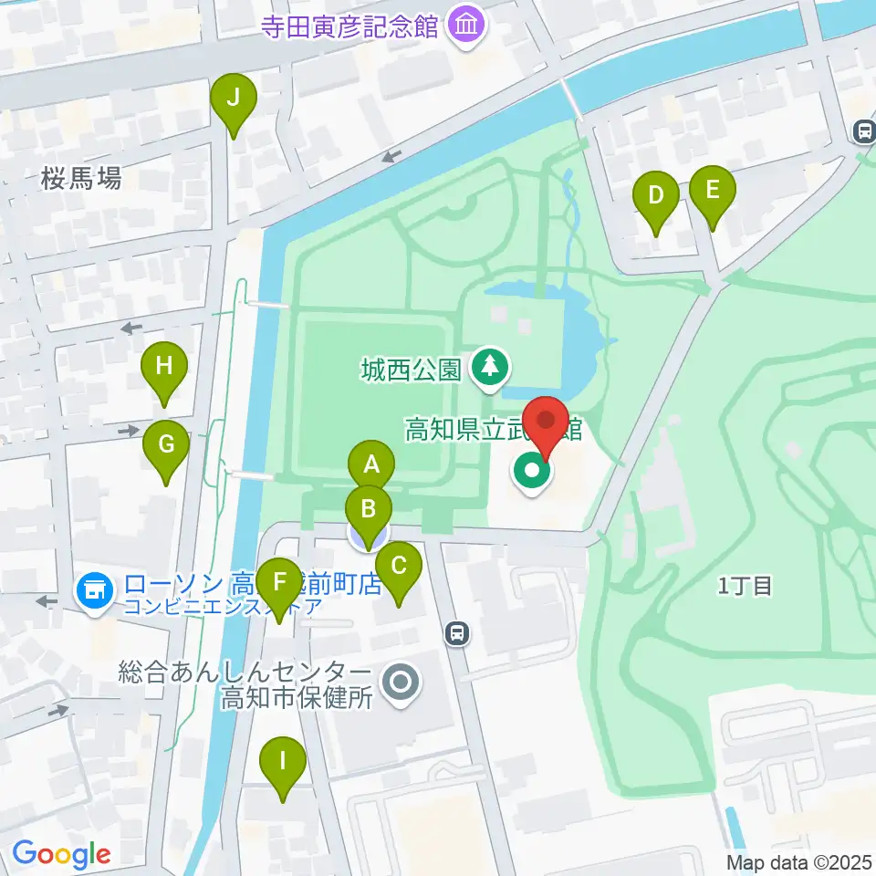 高知県立武道館周辺の駐車場・コインパーキング一覧地図