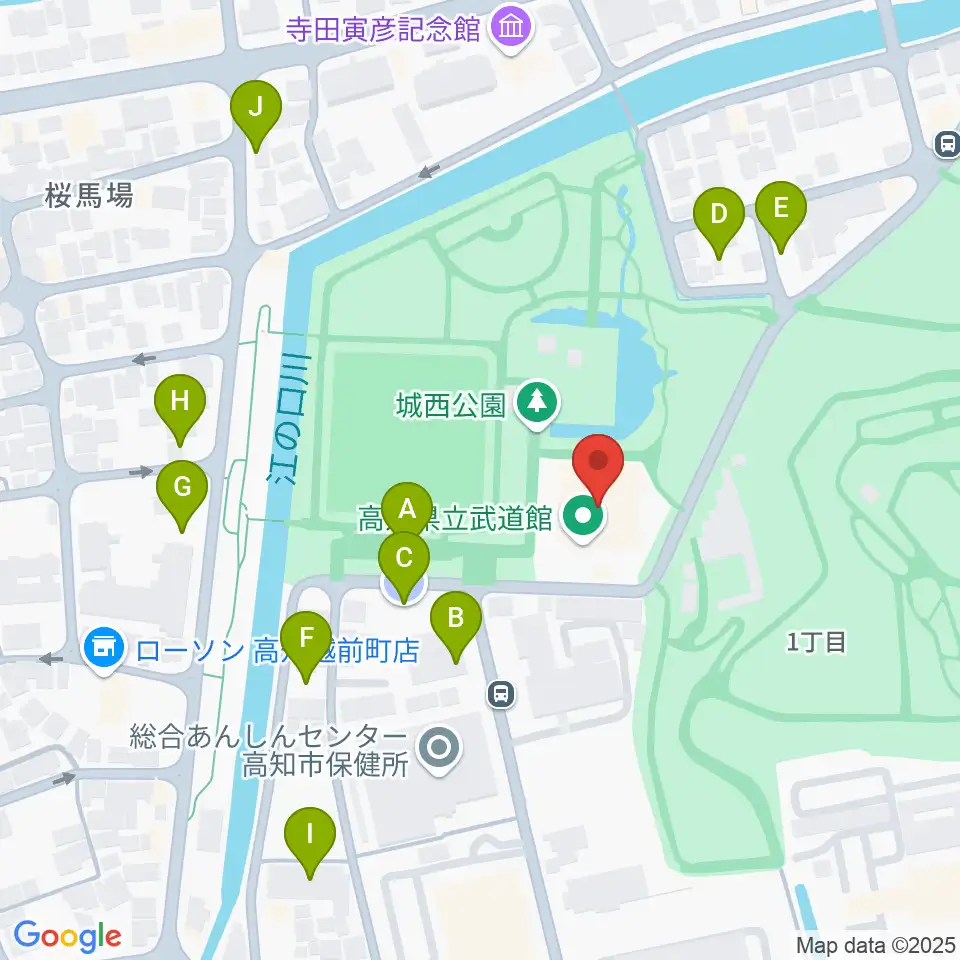 高知県立武道館周辺の駐車場・コインパーキング一覧地図
