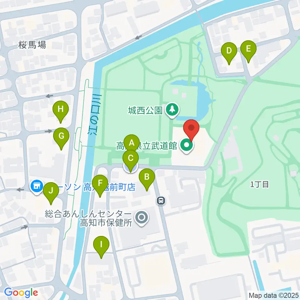 高知県立武道館周辺の駐車場・コインパーキング一覧地図