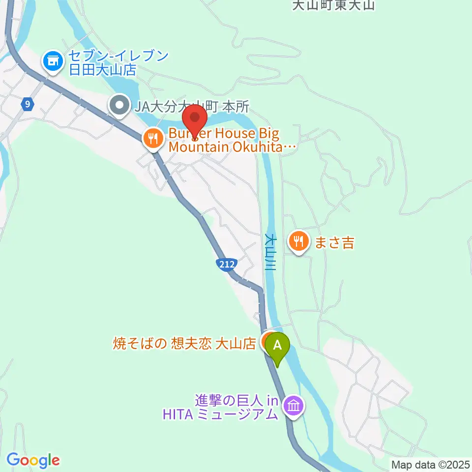 日田市大山文化センター周辺の駐車場・コインパーキング一覧地図