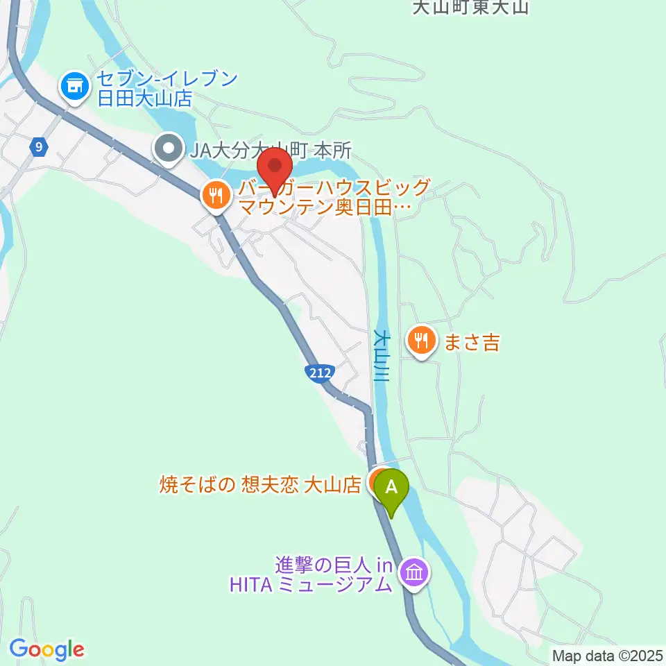 日田市大山文化センター周辺の駐車場・コインパーキング一覧地図