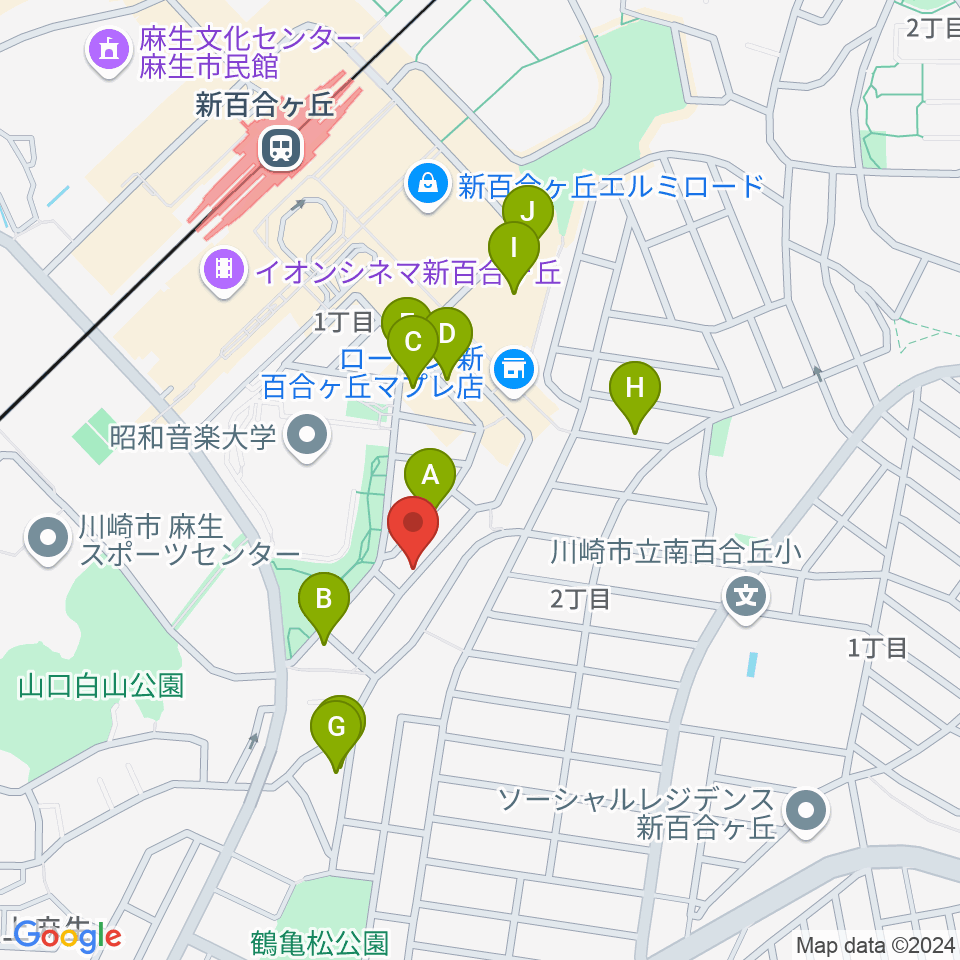 しんゆりBASE周辺の駐車場・コインパーキング一覧地図