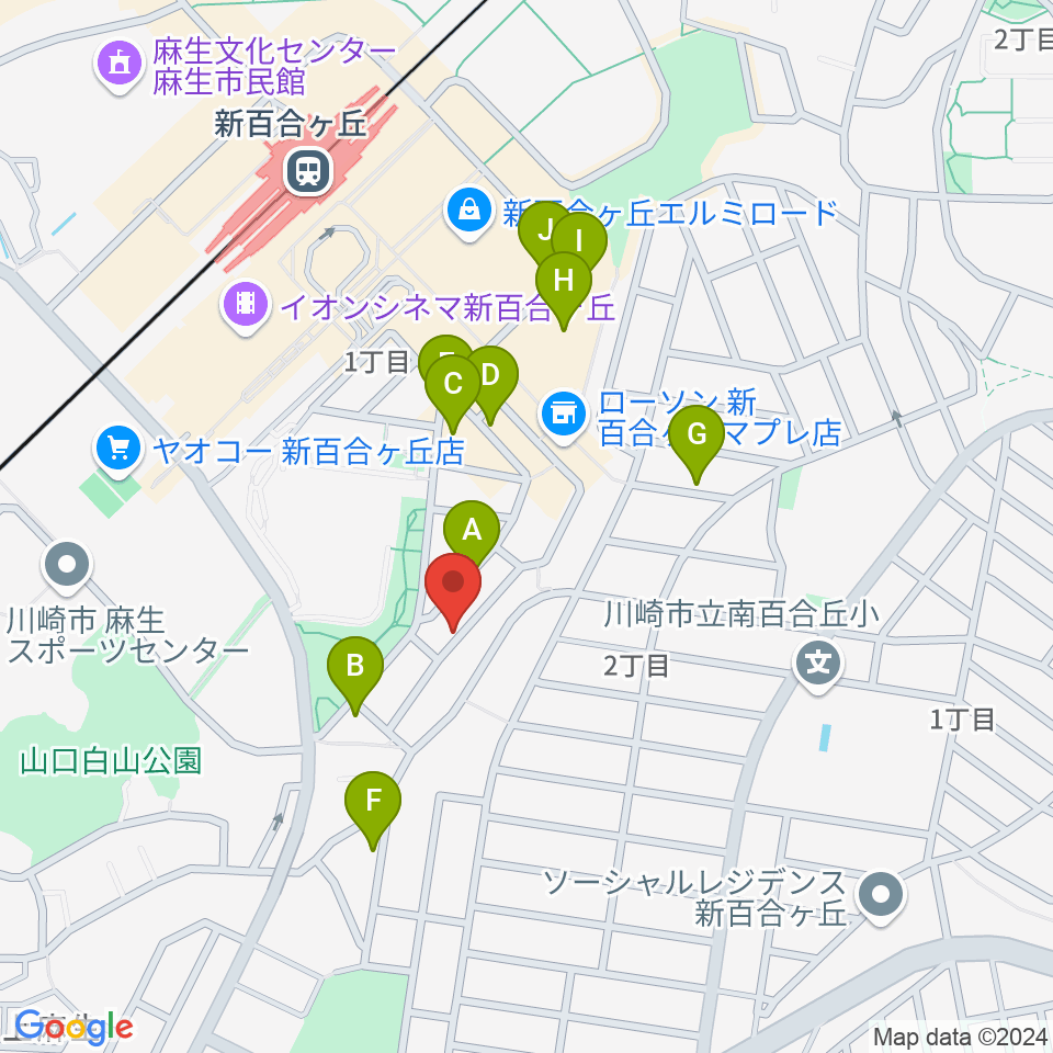 しんゆりBASE周辺の駐車場・コインパーキング一覧地図