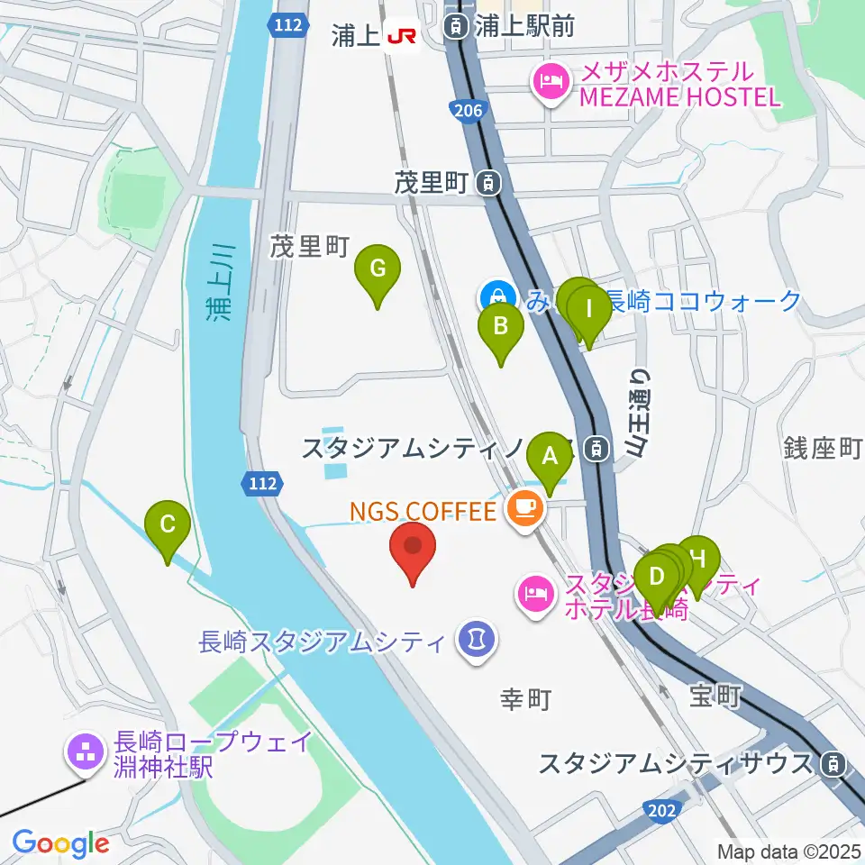 ハピネスアリーナ周辺の駐車場・コインパーキング一覧地図