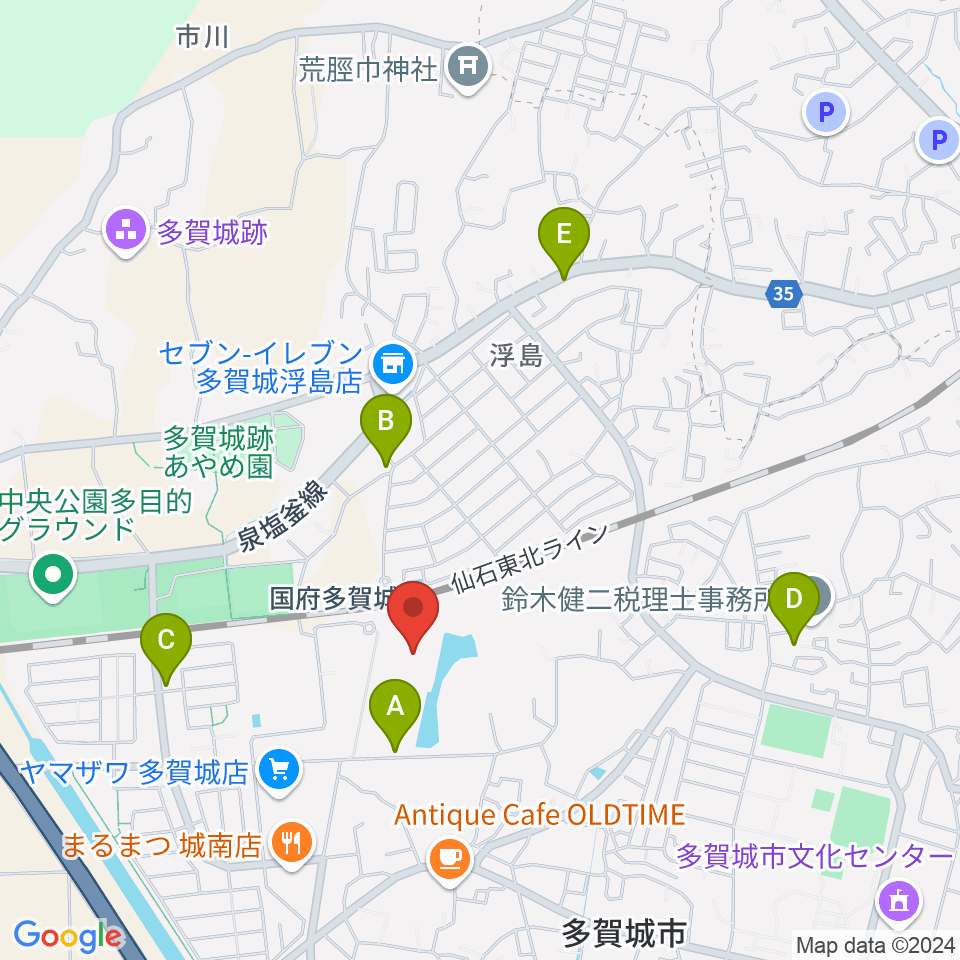 東北歴史博物館周辺の駐車場・コインパーキング一覧地図