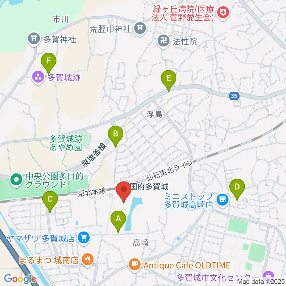 東北歴史博物館周辺の駐車場・コインパーキング一覧地図