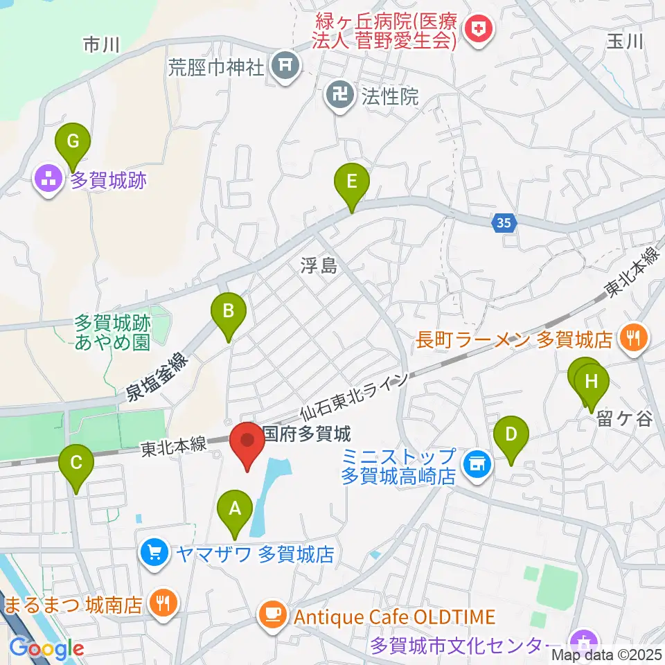 東北歴史博物館周辺の駐車場・コインパーキング一覧地図