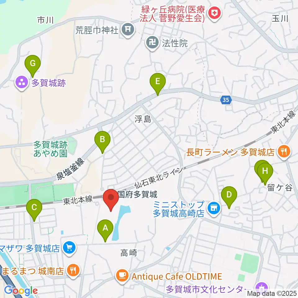 東北歴史博物館周辺の駐車場・コインパーキング一覧地図