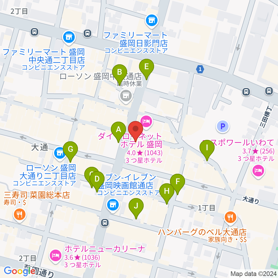 中央映画劇場周辺の駐車場・コインパーキング一覧地図