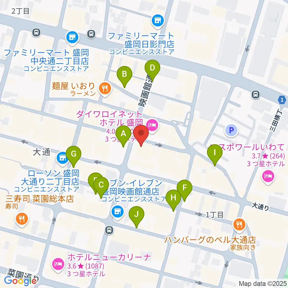中央映画劇場周辺の駐車場・コインパーキング一覧地図