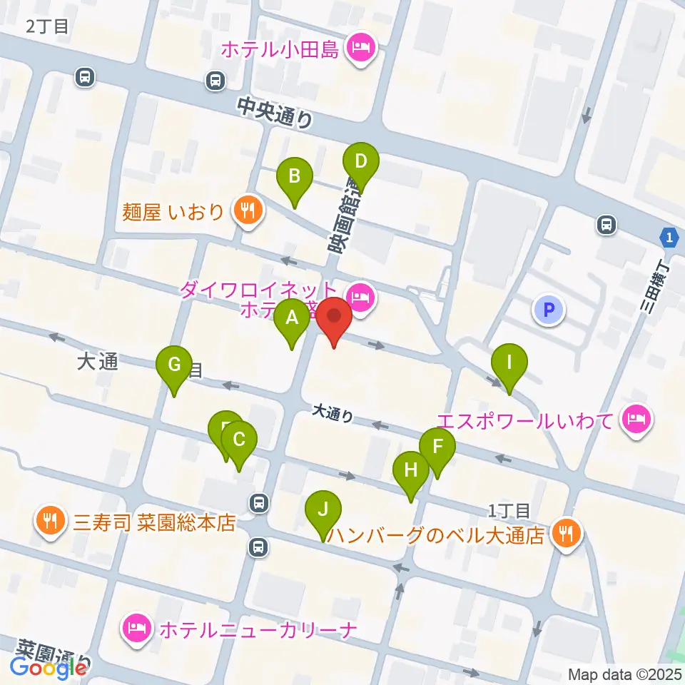 中央映画劇場周辺の駐車場・コインパーキング一覧地図