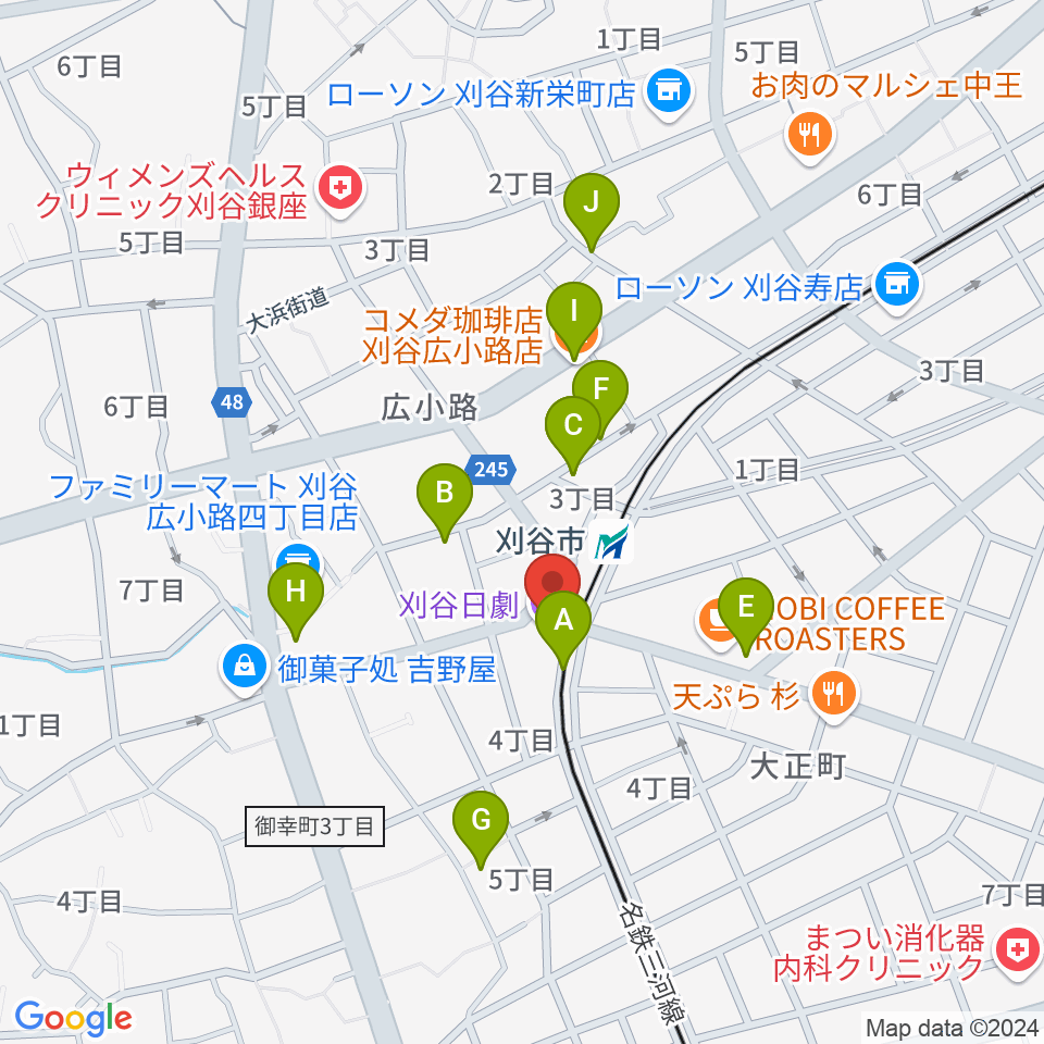 刈谷日劇周辺の駐車場・コインパーキング一覧地図