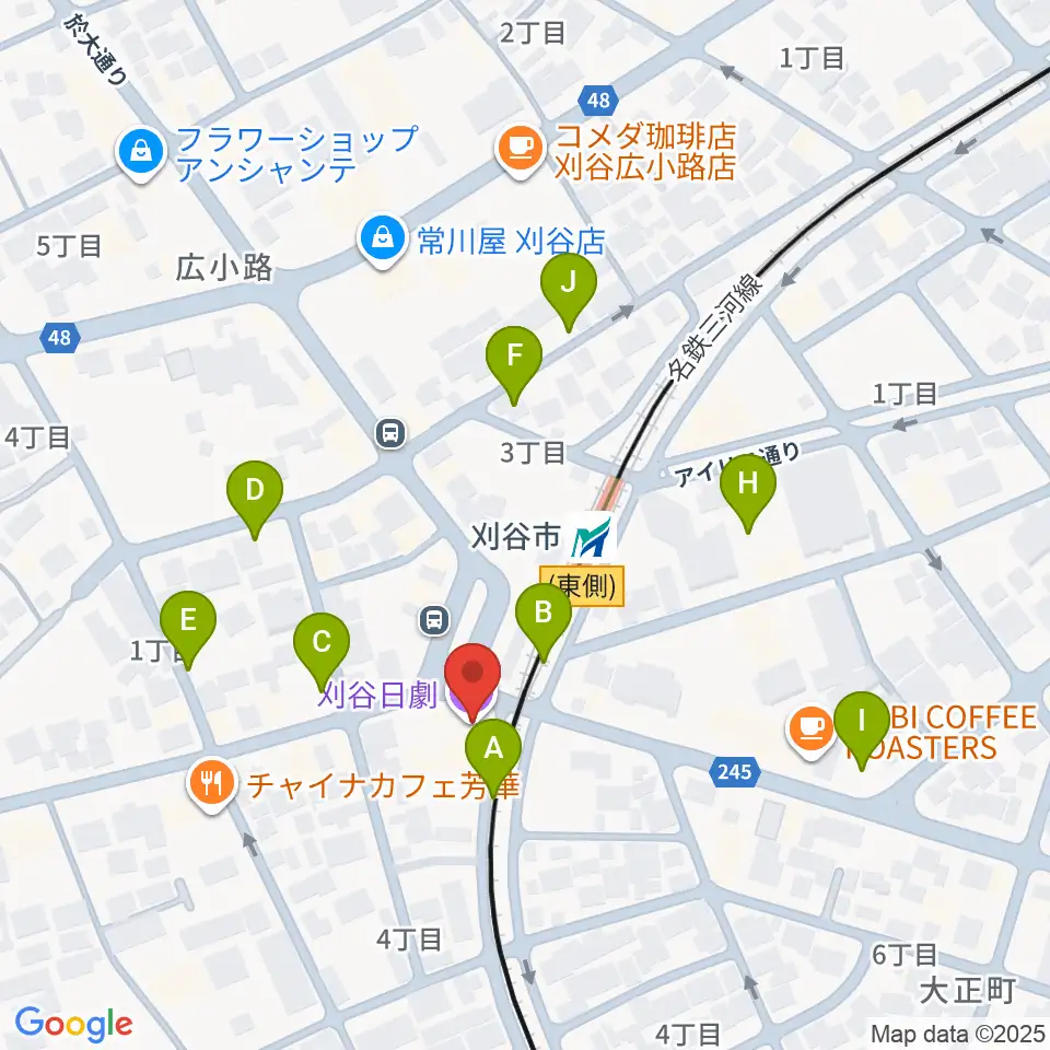 刈谷日劇周辺の駐車場・コインパーキング一覧地図
